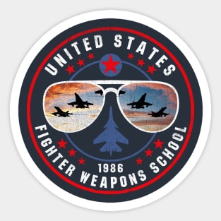 US Fighter Weapons School Glasses Sticker